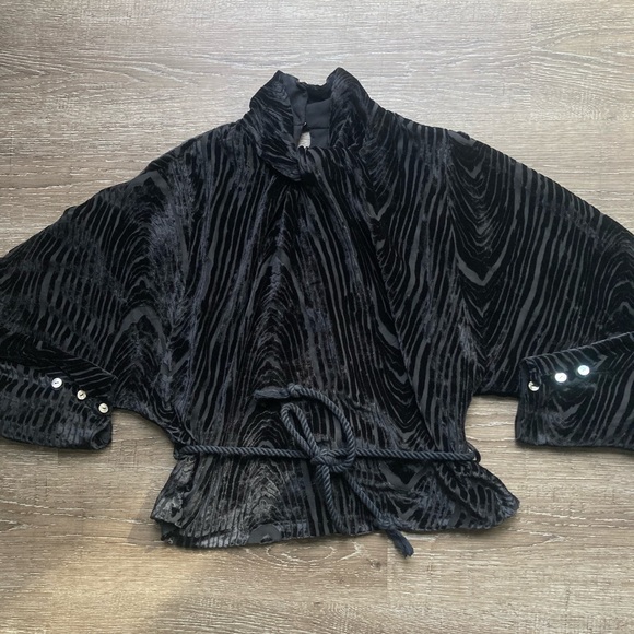 Nanushka Black Velvet Shirt Size Small - Picture 1 of 5